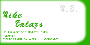 mike balazs business card
